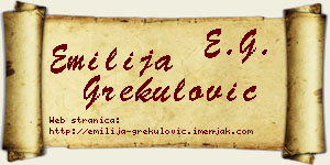 Emilija Grekulović vizit kartica